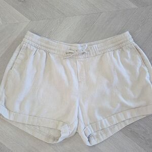 Old Navy Womans Linen Cream Shorts, Size Large